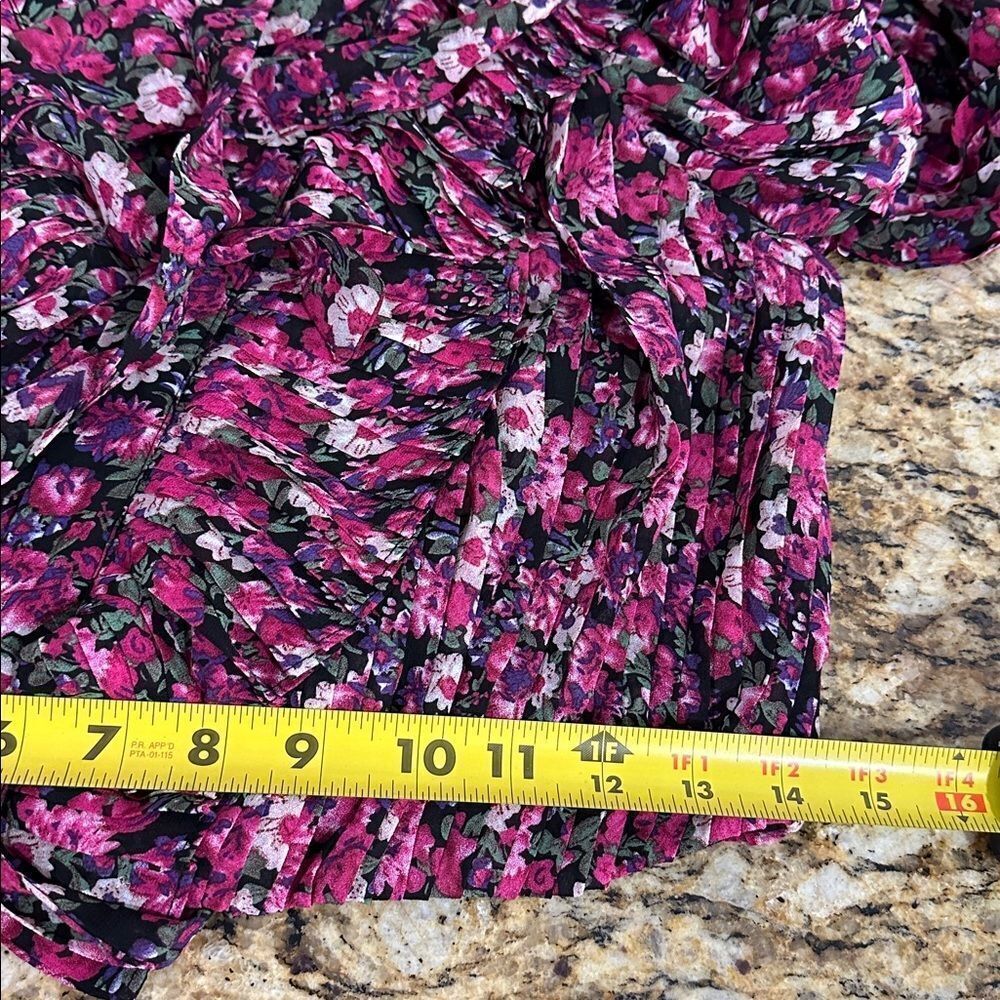 ENDLESS ROSE Floral Ruffle Trim Crop Top In Fuchsia Multi Size S - Picture 10 of 11
